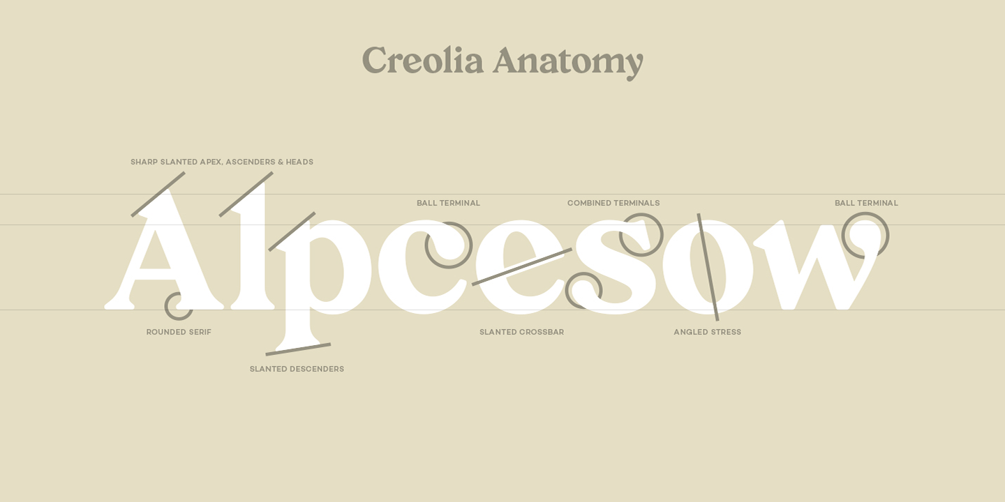 Пример шрифта Creolia Regular